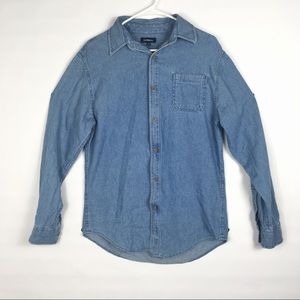 Blue Jean Jacket Button Up Long-sleeve with pocket